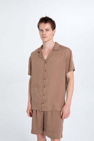 Tensel Turn-down Collar Short Sleeve Men’s Shirt - Shirt