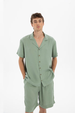 Tensel Turn-down Collar Short Sleeve Men’s Shirt - Shirt