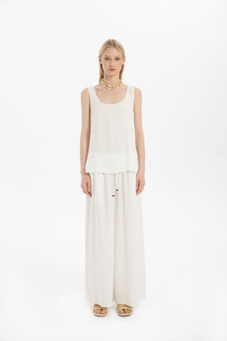 Flowy Strappy Tencel Blouse - Blouse