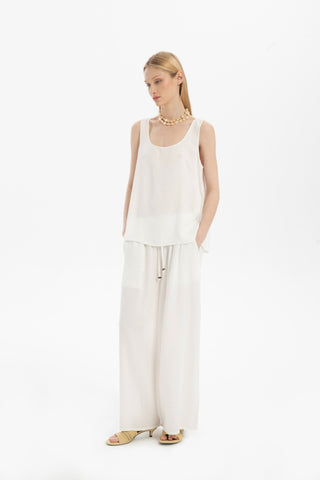 Flowy Strappy Tencel Blouse - Blouse