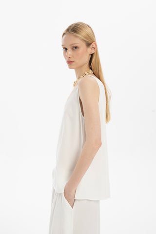 Flowy Strappy Tencel Blouse - Blouse