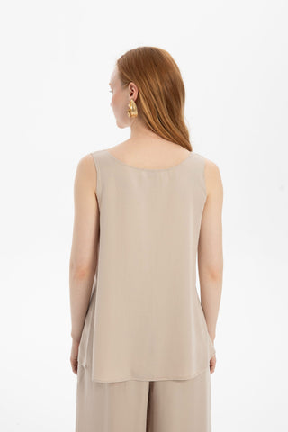 Flowy Strappy Tencel Blouse - Blouse