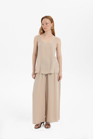 Flowy Strappy Tencel Blouse - Blouse