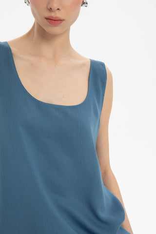 Flowy Strappy Tencel Blouse - Blouse