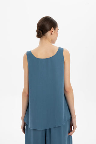 Flowy Strappy Tencel Blouse - Blouse