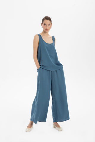 Flowy Strappy Tencel Blouse - Blouse