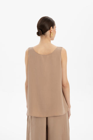 Flowy Strappy Tencel Blouse - Blouse