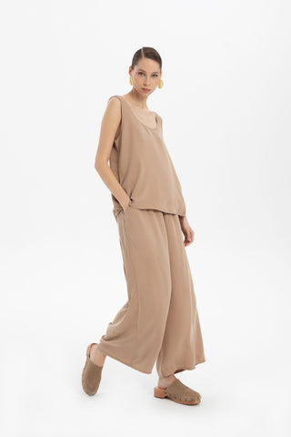 Flowy Strappy Tencel Blouse - Blouse