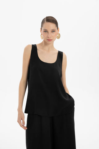 Flowy Strappy Tencel Blouse - Blouse