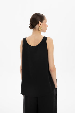 Flowy Strappy Tencel Blouse - Blouse