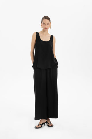 Flowy Strappy Tencel Blouse - Blouse