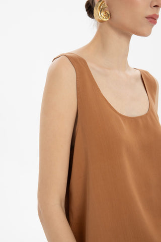 Flowy Strappy Tencel Blouse - Blouse