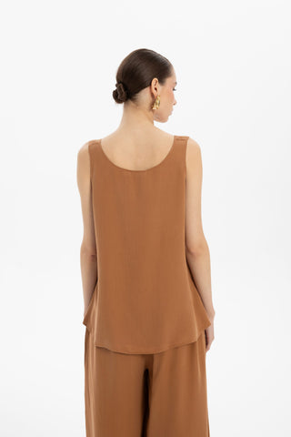 Flowy Strappy Tencel Blouse - Blouse