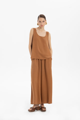 Flowy Strappy Tencel Blouse - Blouse