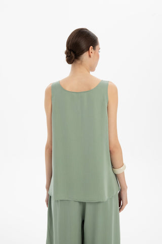 Flowy Strappy Tencel Blouse - Blouse