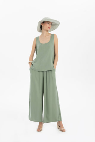 Flowy Strappy Tencel Blouse - Blouse