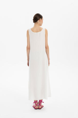 Flowy Strappy Long Tencel Dress - Dress