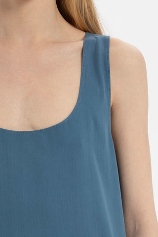 Flowy Strappy Long Tencel Dress - Dress