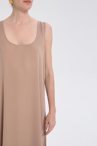 Flowy Strappy Long Tencel Dress - Dress