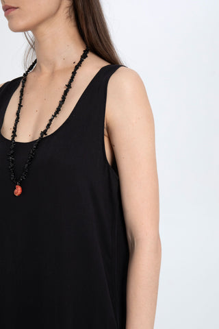 Flowy Strappy Long Tencel Dress - Dress