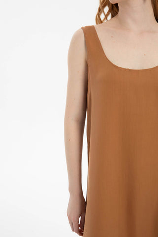 Flowy Strappy Long Tencel Dress - Dress