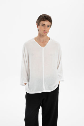 Linen Blend Batwing Cut Men's T-Shirt