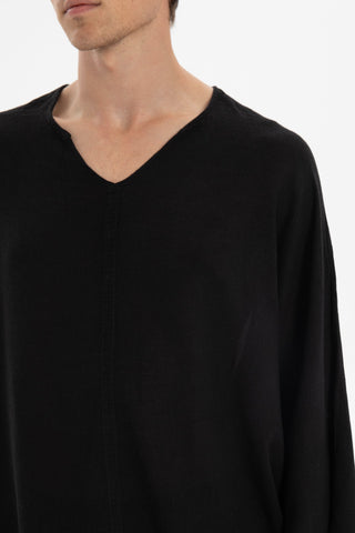 Linen Blend Batwing Cut Men's T-Shirt