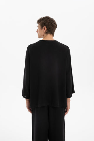 Linen Blend Batwing Cut Men's T-Shirt