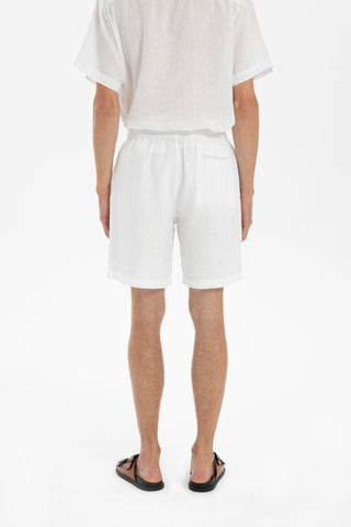 Linen Tied Waist Relaxed Cut Men's Shorts