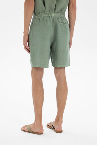 Linen Tied Waist Relaxed Cut Men's Shorts