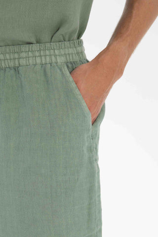 Linen Tied Waist Relaxed Cut Men's Shorts