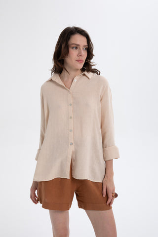 Linen Classic Cut Casual Women’s Shirt - Shirt