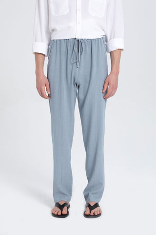 Linen Blend Stitched Detailed Men's Trousers