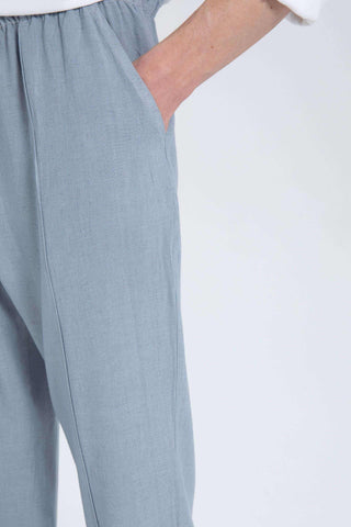 Linen Blend Stitched Detailed Men's Trousers