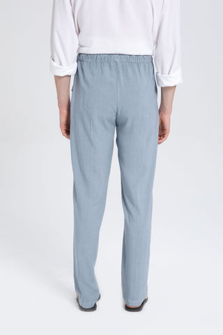 Linen Blend Stitched Detailed Men's Trousers