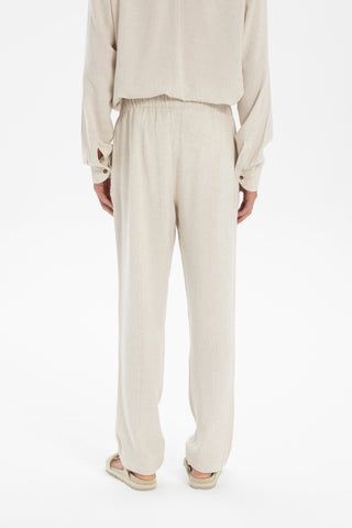 Linen Blend Stitched Detailed Men's Trousers