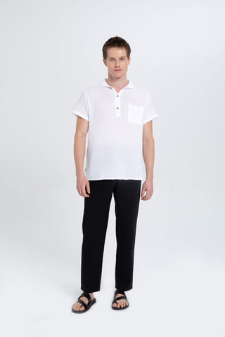 Linen Blend Stitched Detailed Men's Trousers