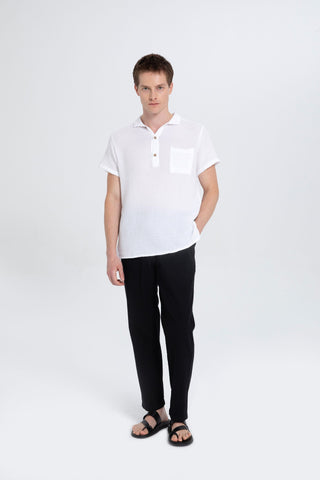 Linen Blend Stitched Detailed Men's Trousers