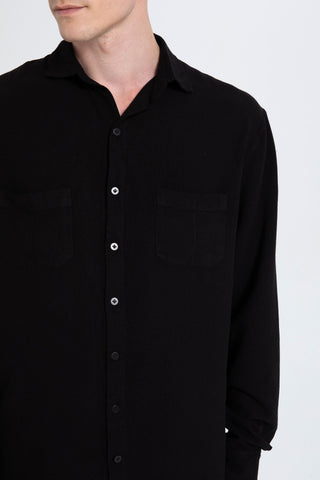 Linen Blend Pocket Detailed Classic Men Shirt