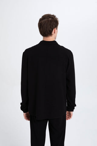 Linen Blend Pocket Detailed Classic Men Shirt