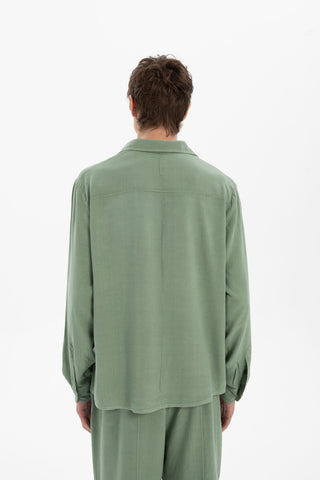 Linen Blend Pocket Detailed Classic Men Shirt