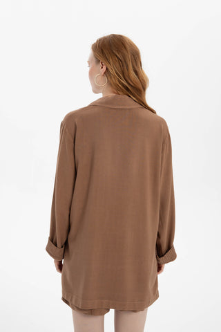 Linen Viscose Flowy Women's Jacket