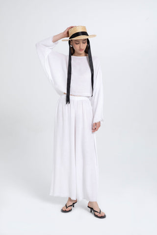 Tencel Linen Soft Textured Batwing Sleeve Blouse