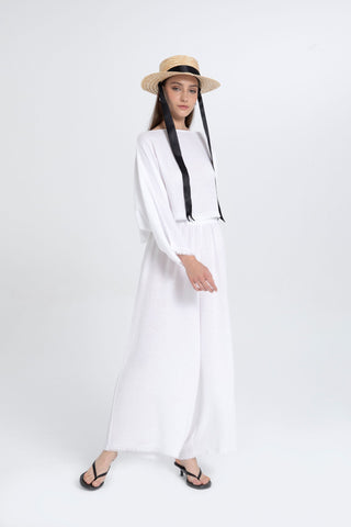 Tencel Linen Soft Textured Batwing Sleeve Blouse