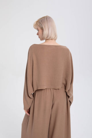 Tencel Linen Soft Textured Batwing Sleeve Blouse