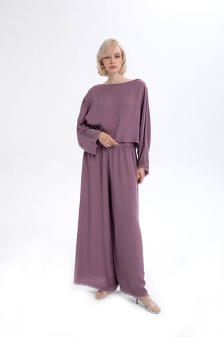 Tencel Linen Soft Textured Batwing Sleeve Blouse