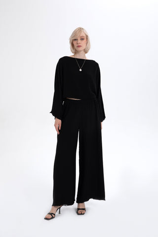 Tencel Linen Soft Textured Batwing Sleeve Blouse