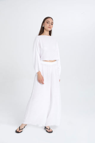 Natural Textured Comfortable Women’s Trousers - Trousers