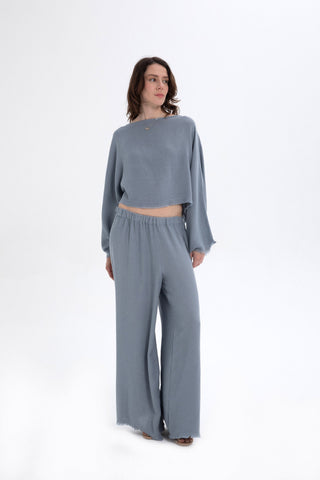 Natural Textured Comfortable Women’s Trousers - Trousers