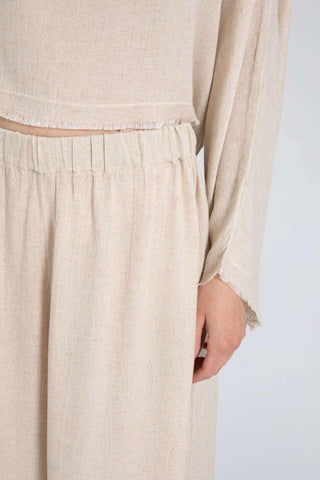 Natural Textured Comfortable Women’s Trousers - Trousers